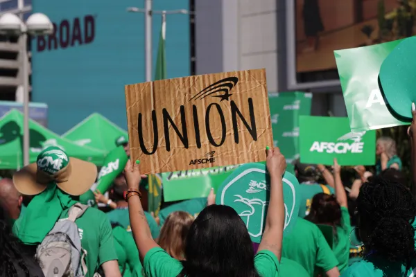 AFSCME Members Holding Signs